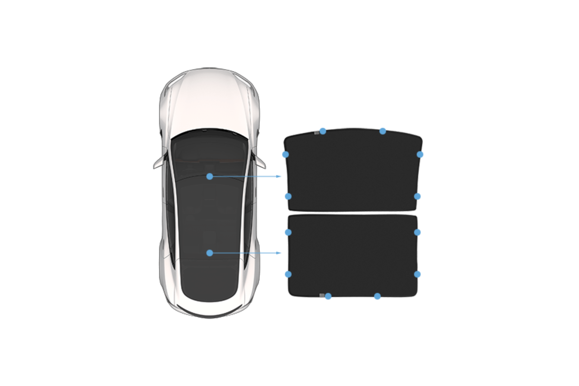 JOWUA 玻璃車頂遮陽簾(Model S)