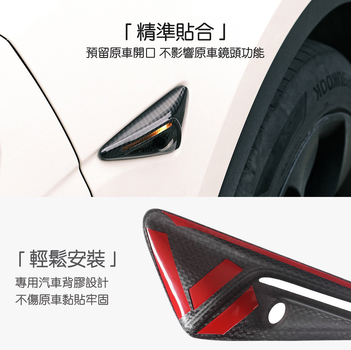 TPARTS Model Y/煥新版Y/煥新版3  真碳纖維鏡頭翼子板保護蓋