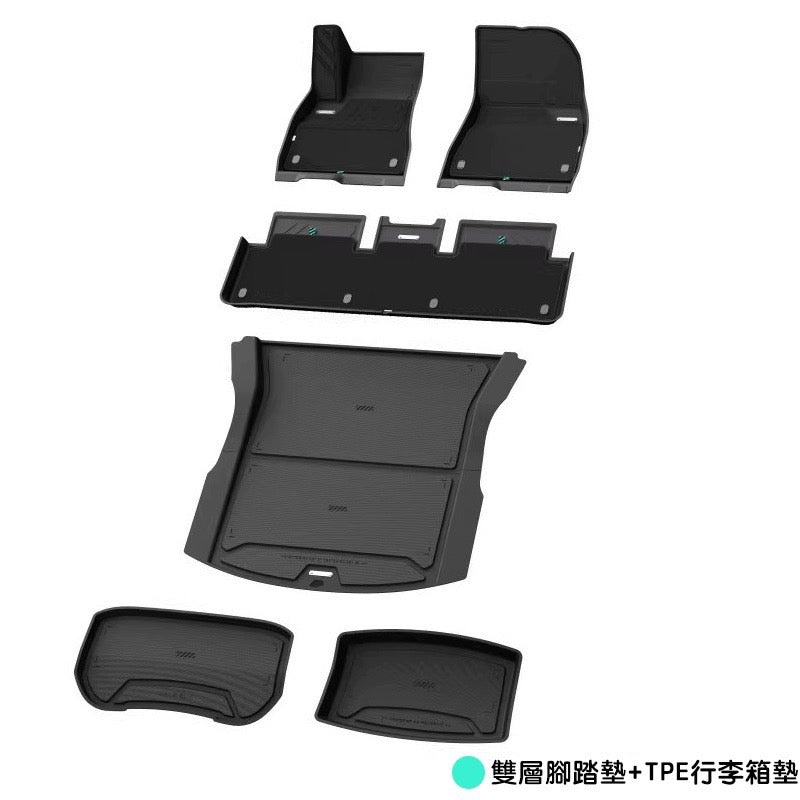 HALOBLK 黑洛 Model 3 Highland 煥新版3 純TPE防護前後行李箱墊