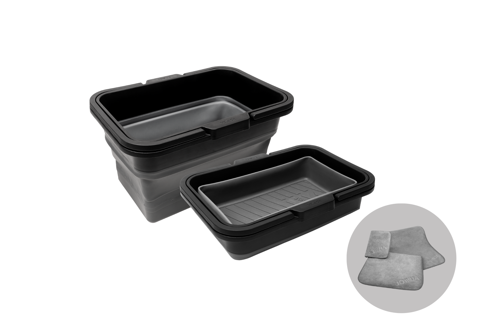 JOWUA 座椅下摺疊收納盒+超細纖維擦車布組合