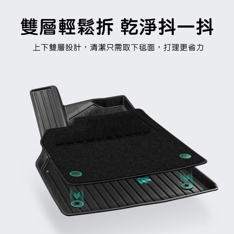 HALOBLK 黑洛  煥新版Model Y Juniper 雙層腳踏墊