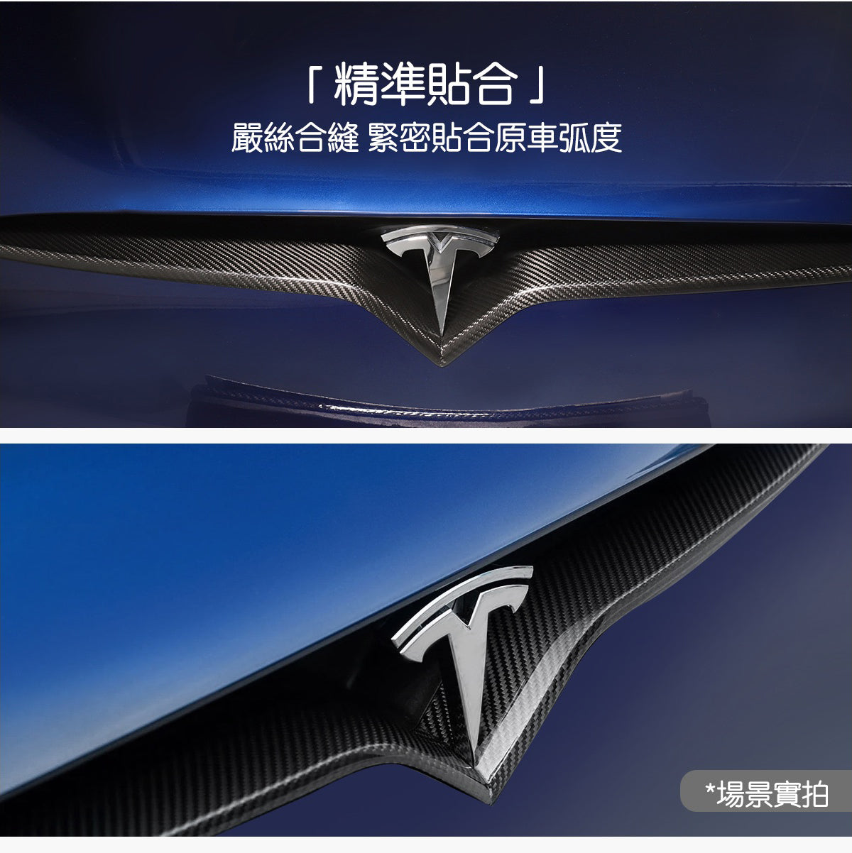 TPARTS Model S/X 真碳纖維中網飾條 - 啞黑款