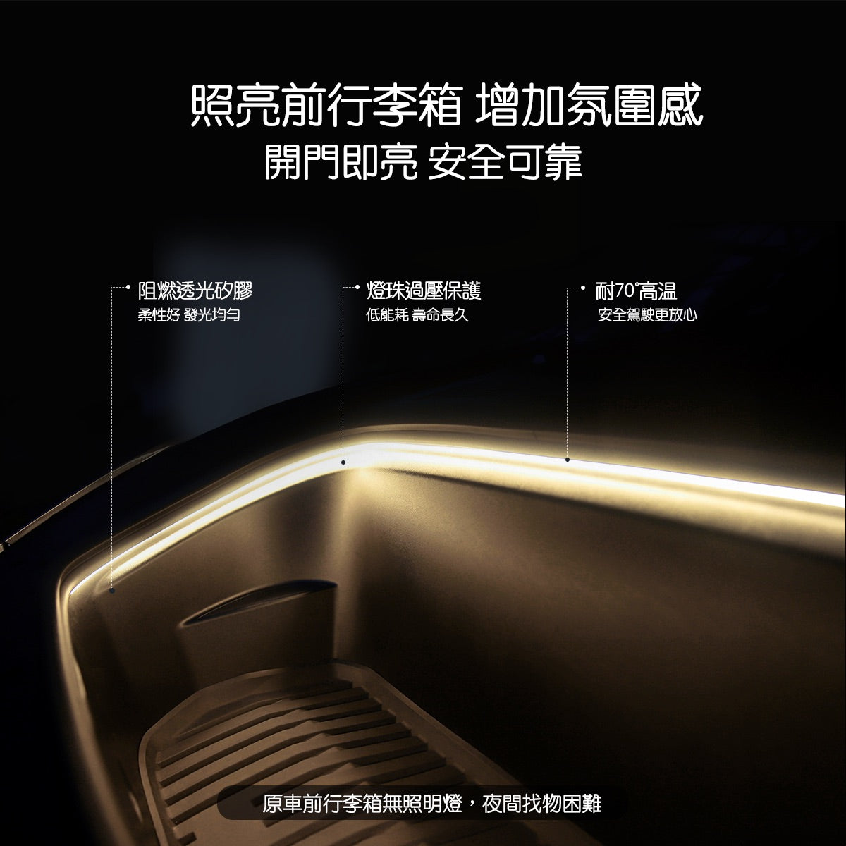 TParts Model 3/Y 前行李箱氛圍燈條