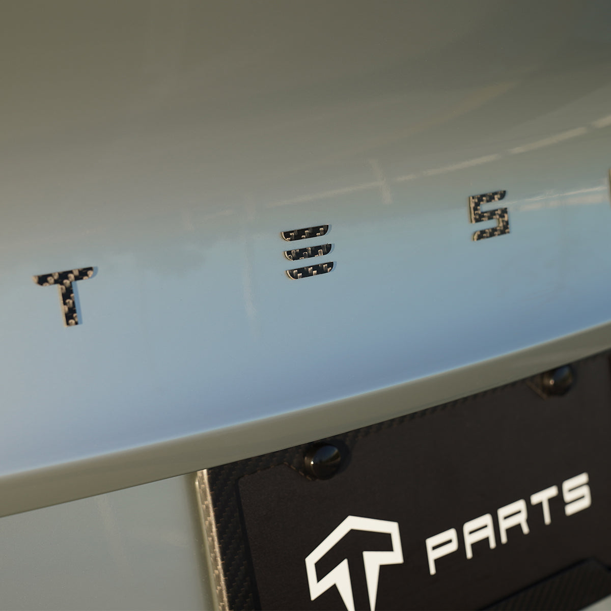 TParts 3/Y 真碳纖維 TESLA 前後字母車貼